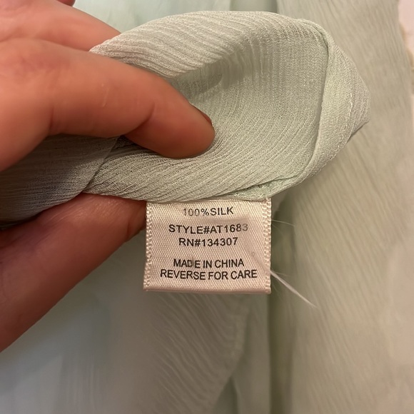 Teal Lace Trim Blouse - Picture 3 of 7